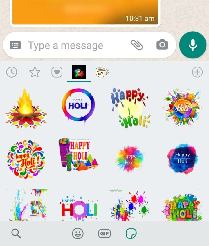 Holi stickers for Whatsapp